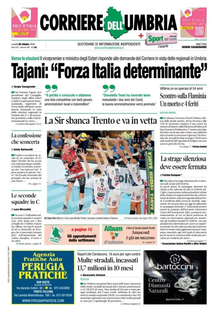 Prima-pagina-corriere umbria-del-2024-10-28